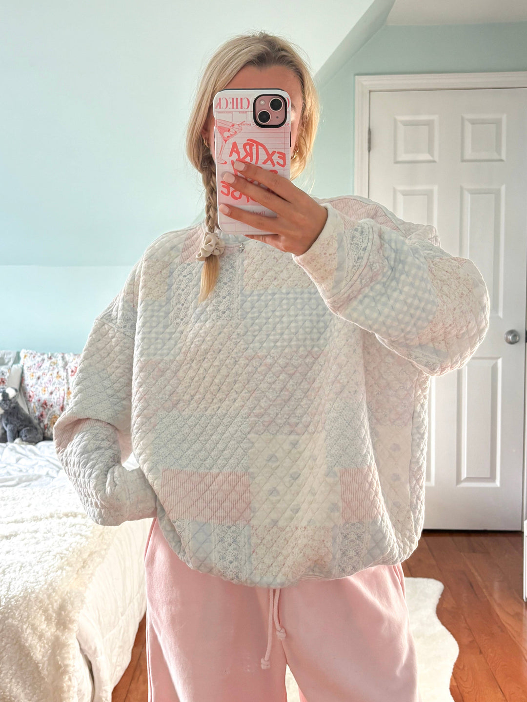 Quited Shades Of Blue Mockneck