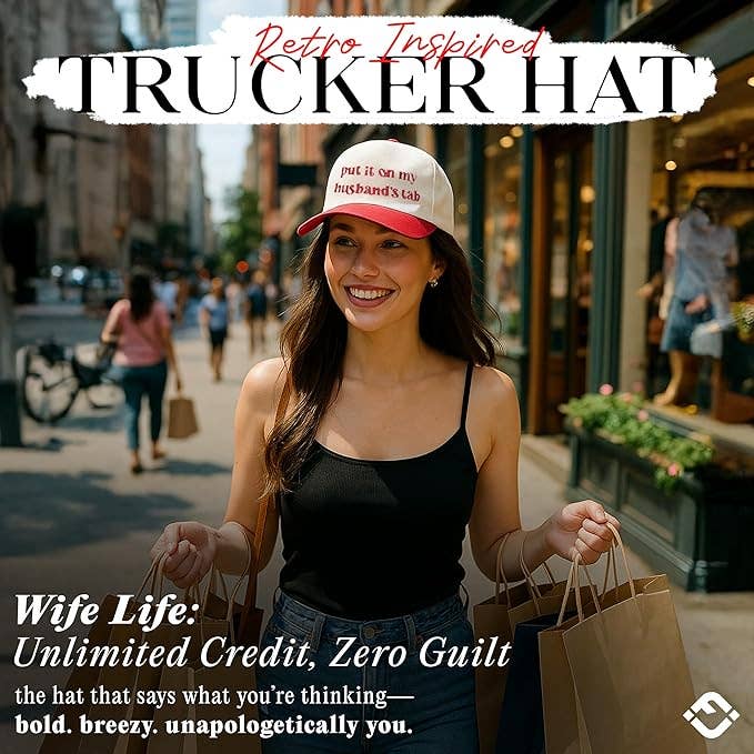Put It on My Husbands Tab Hat - Red/Beige