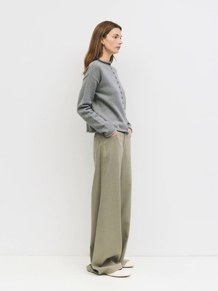 Marlo Cardigan Roll Hem Button-Down Cardigan