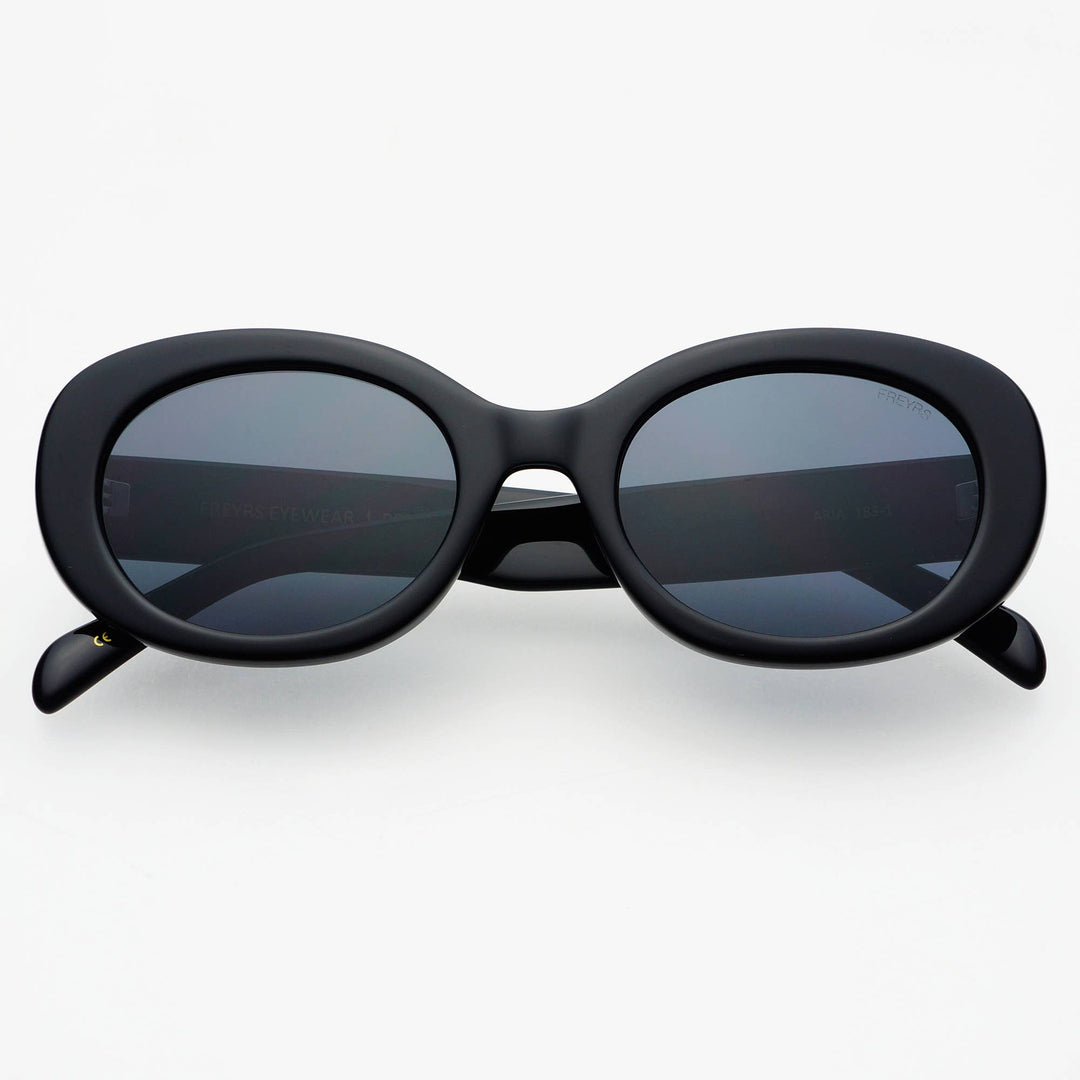 FREYRS Eyewear - Aria Acetate Womens Oval Sunglasses : Black
