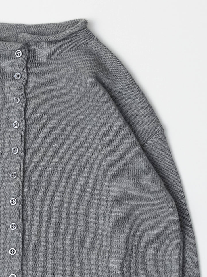 Marlo Cardigan Roll Hem Button-Down Cardigan