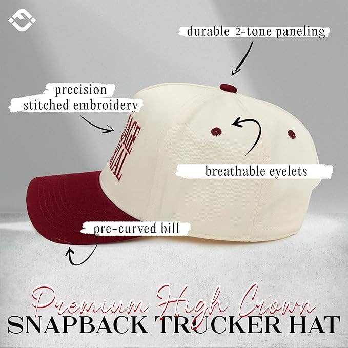 Marriage Material Hat - Burgundy/Beige