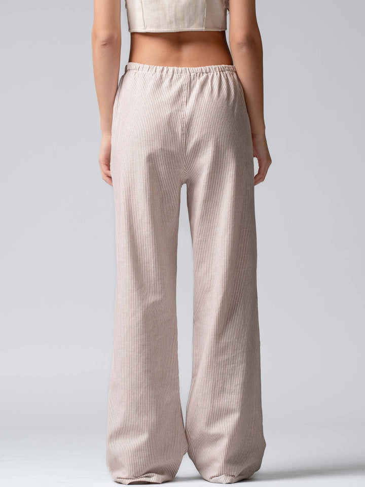 Sarina Pinstripe Drawstring Wide Leg Lounge Pants