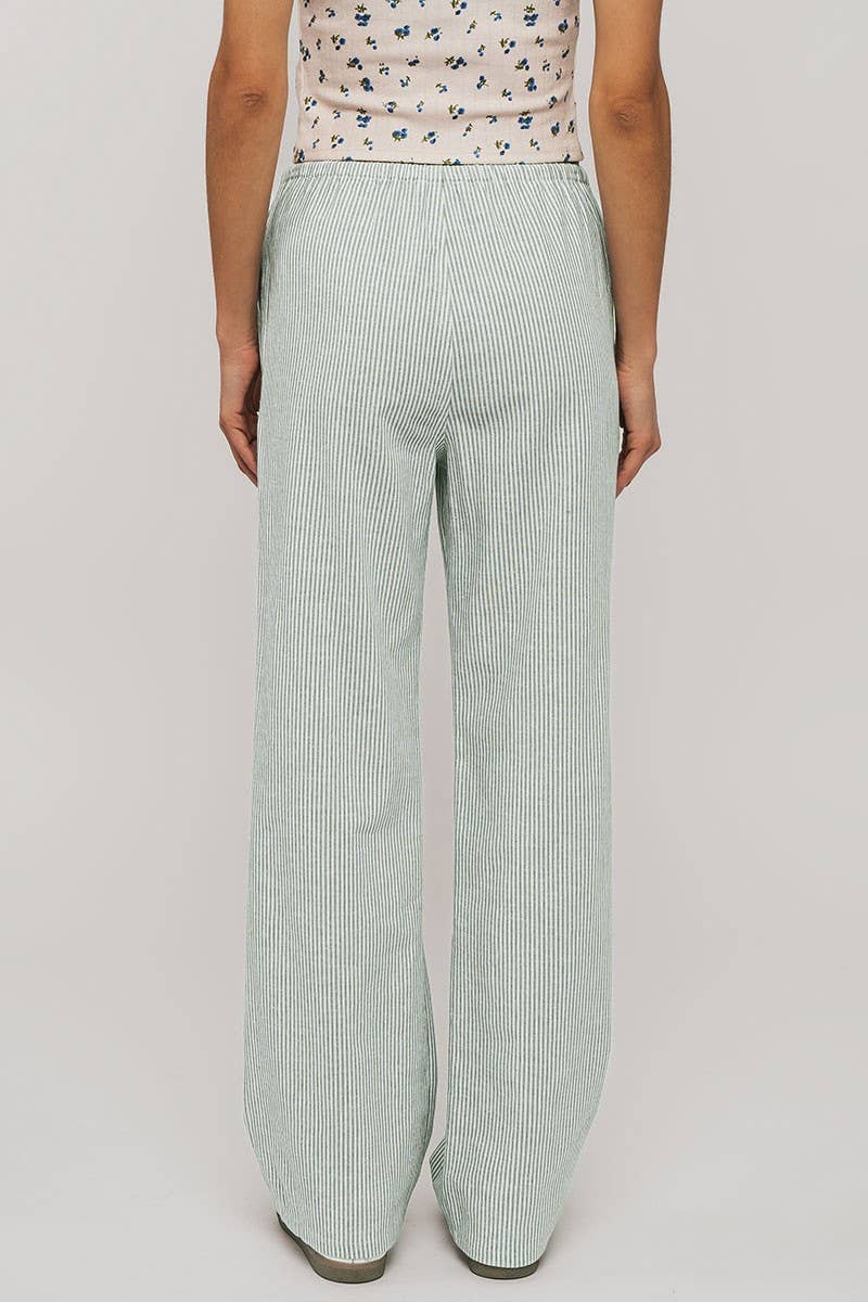 Sarina Pinstripe Drawstring Wide Leg Lounge Pants