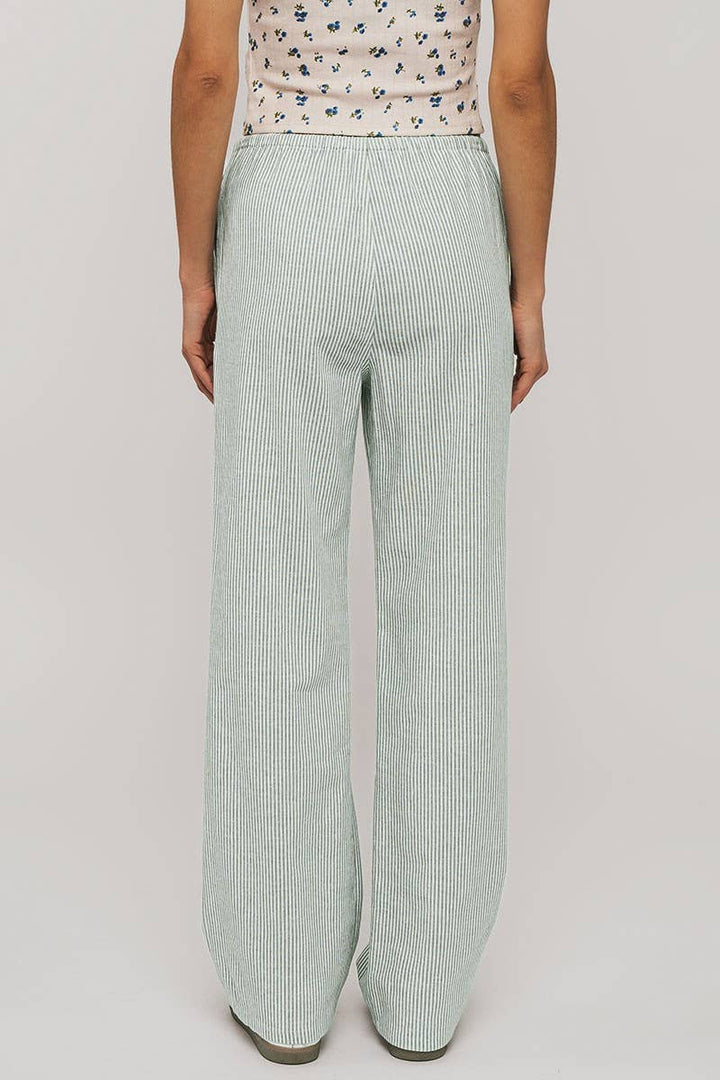 Sarina Pinstripe Drawstring Wide Leg Lounge Pants