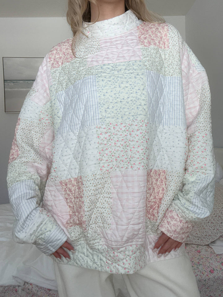 Quilted Pastel Mockneck