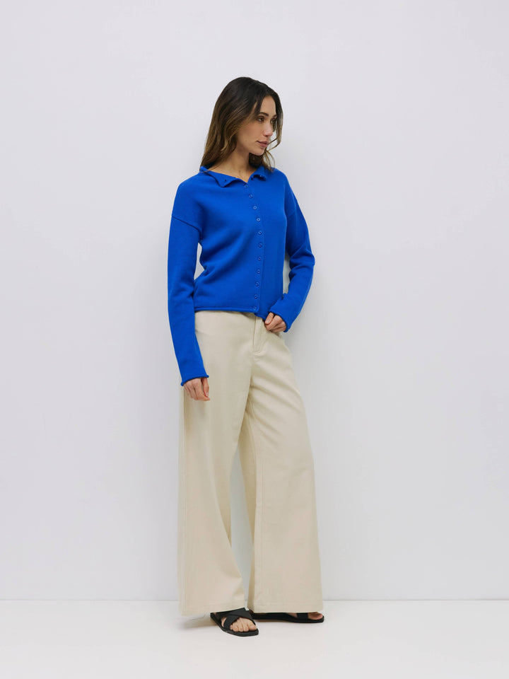 Marlo Cardigan Roll Hem Button-Down Cardigan