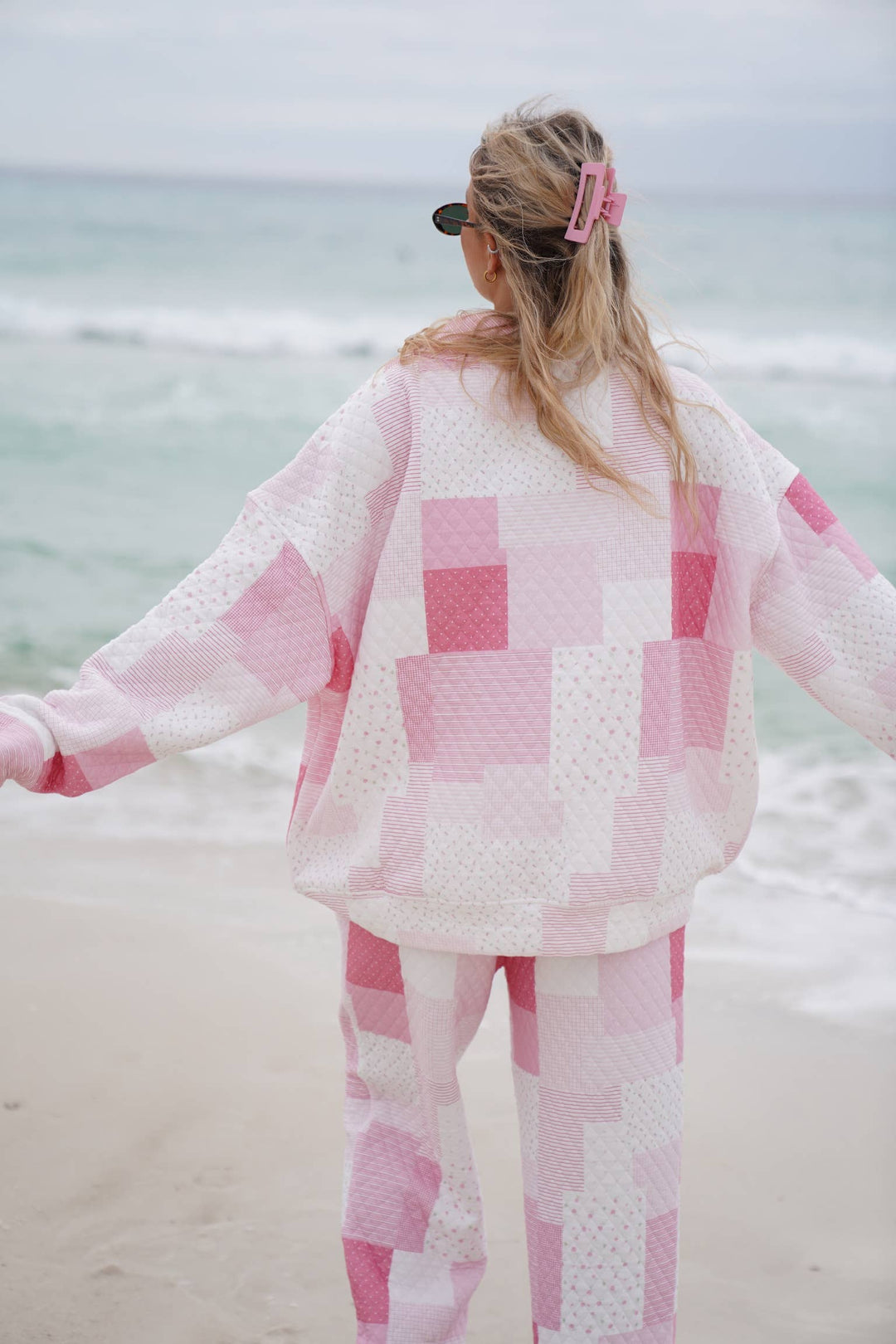 Quilted Margo Patchwork Mockneck Sweatshirt