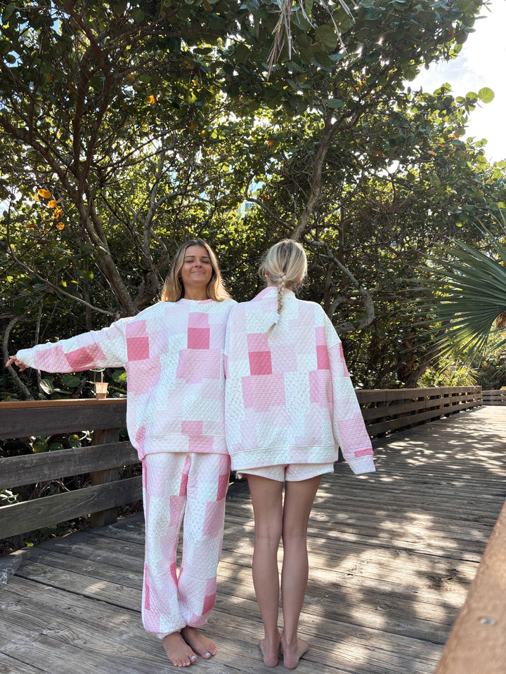Quilted Margo Patchwork Mockneck Sweatshirt
