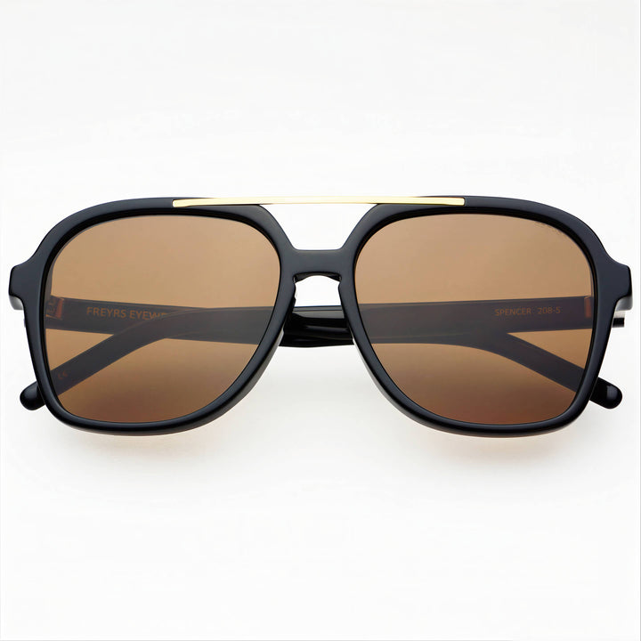 FREYRS Eyewear - Spencer Unisex Aviator Sunglasses : Black / Brown