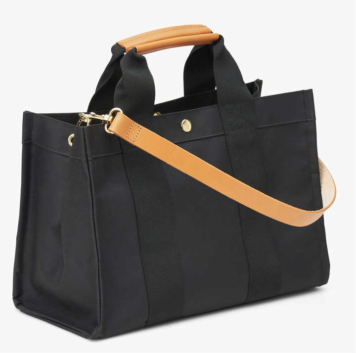 Kylie Jet Nylon Tote with Leather Accents