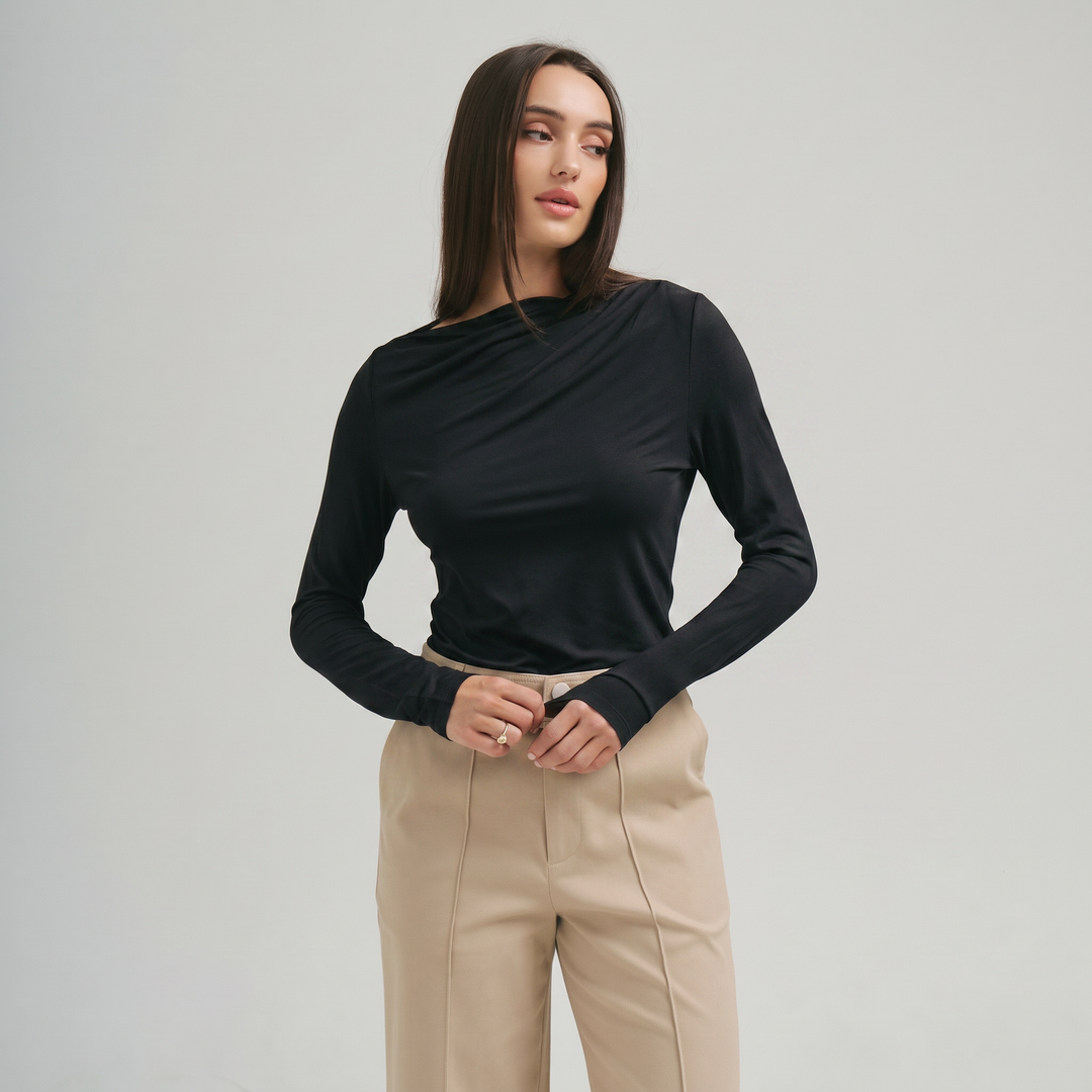 Sidney Asymmetrical Neckline Jersey Top