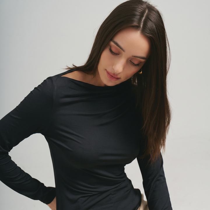Sidney Asymmetrical Neckline Jersey Top