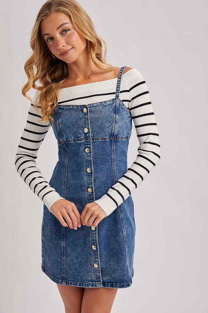 Trina Denim Buttondown Mini Dress