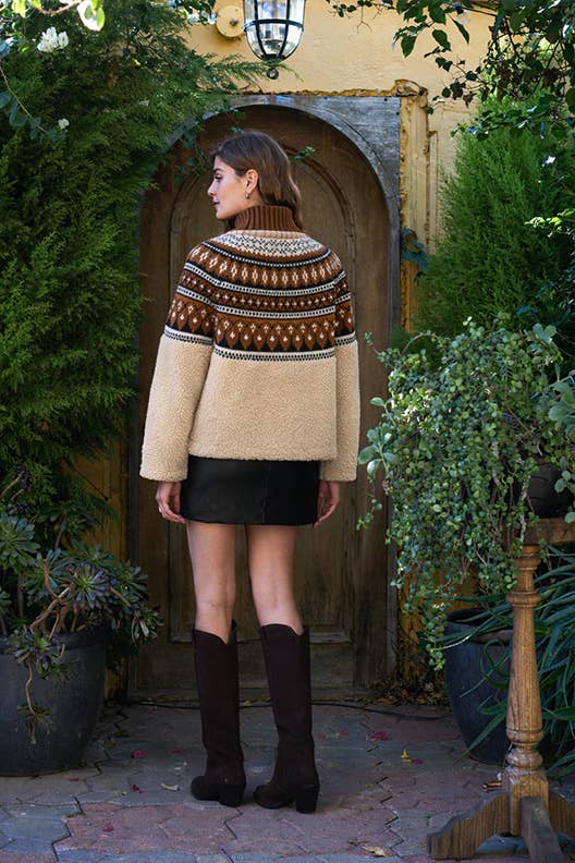 Delilah Fair Isle Sherpa Jacket