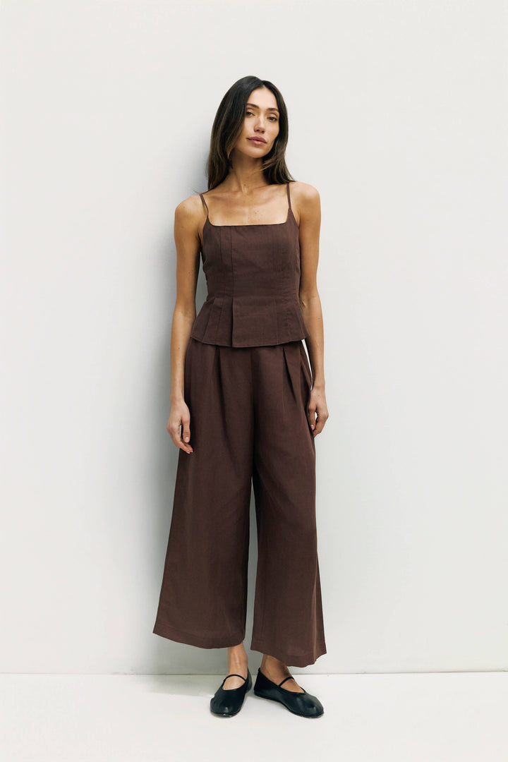 Jocelyn Pleated Linen Tank