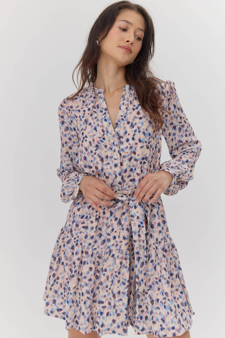 Kai Tie Waist Bubble Hem Dress