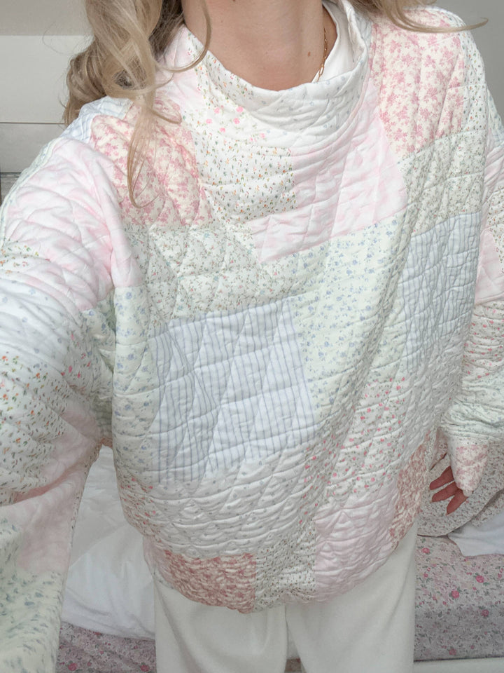 Quilted Pastel Mockneck