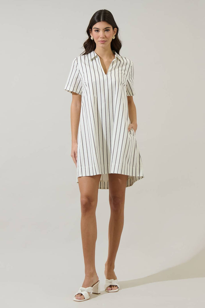 Kamara Striped Collared Dress