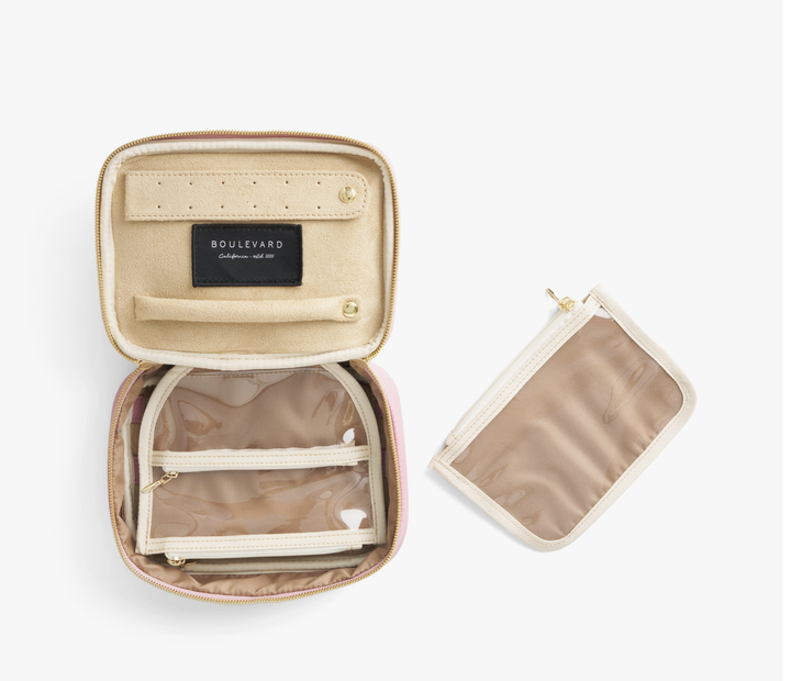 Isabella Leather Jewelry Case  - Rose
