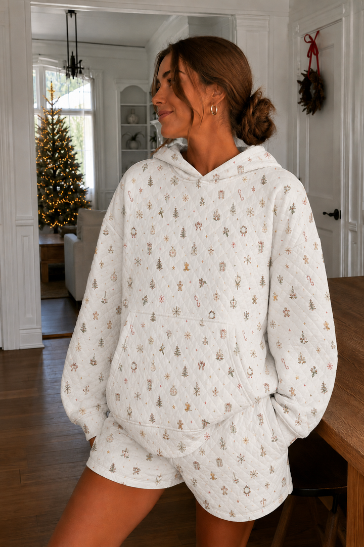 A Cottage Christmas Quilted Hoodie