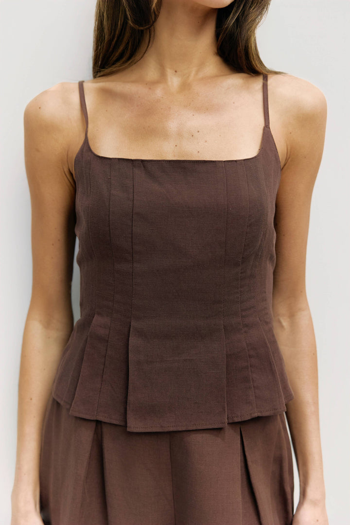 Jocelyn Pleated Linen Tank