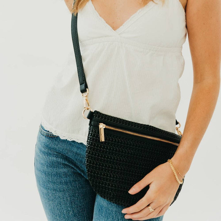 Claire Hollow Woven Sling Bag