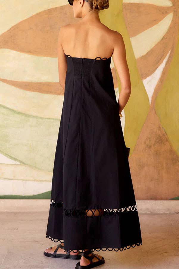 Julia Circle Detail Strapless Dress