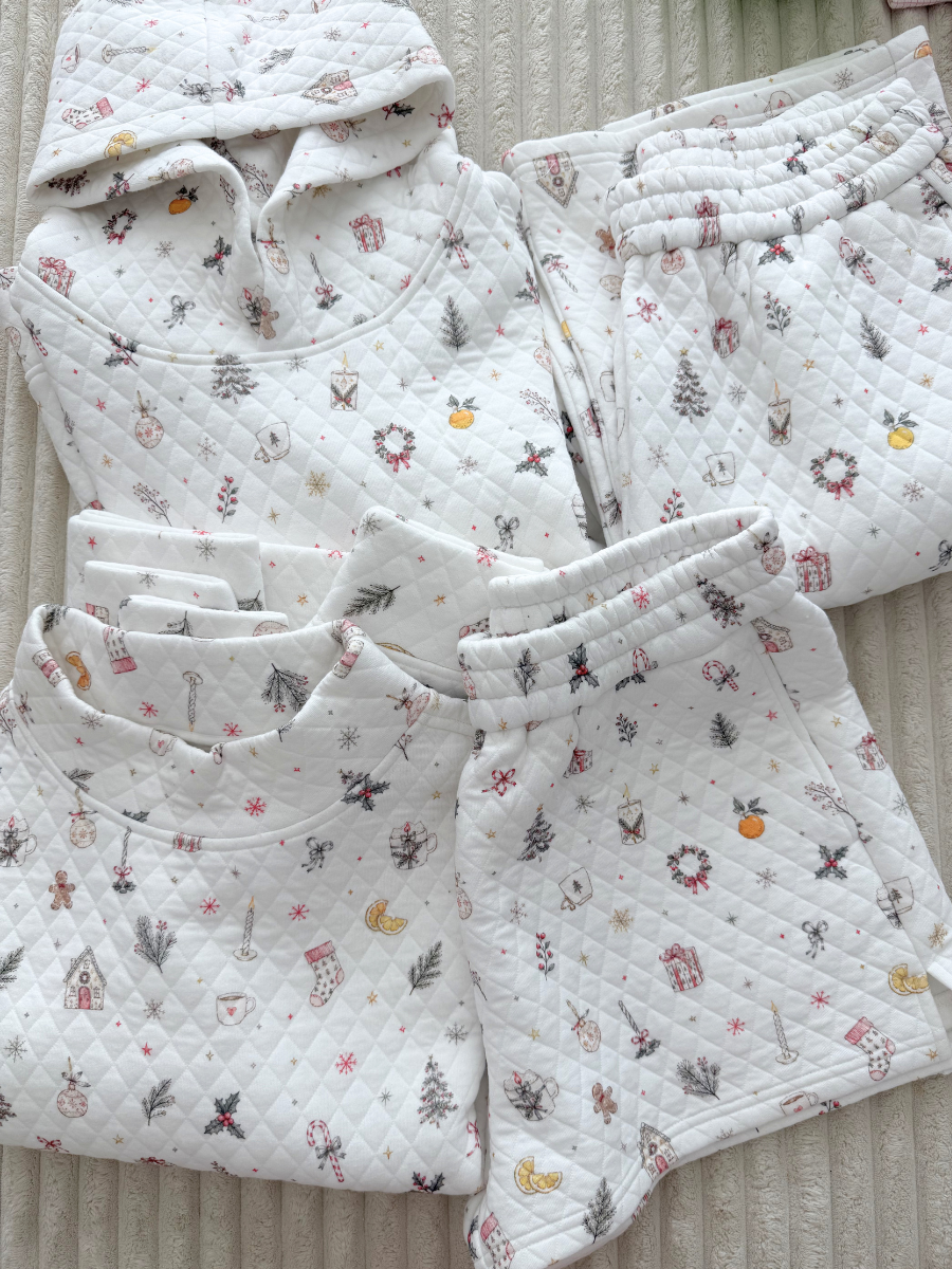 A Cottage Christmas Quilted Mockneck Sweatshirt