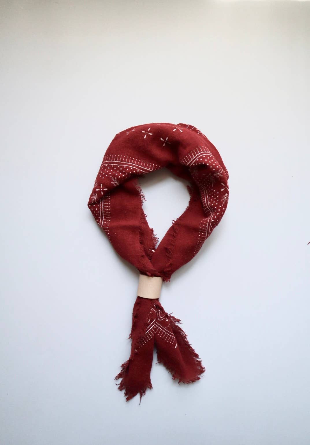 Raw Silk Bandana- Red