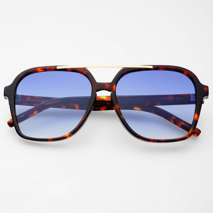 FREYRS Eyewear - Spencer Unisex Aviator Sunglasses: Tortoise / Blue