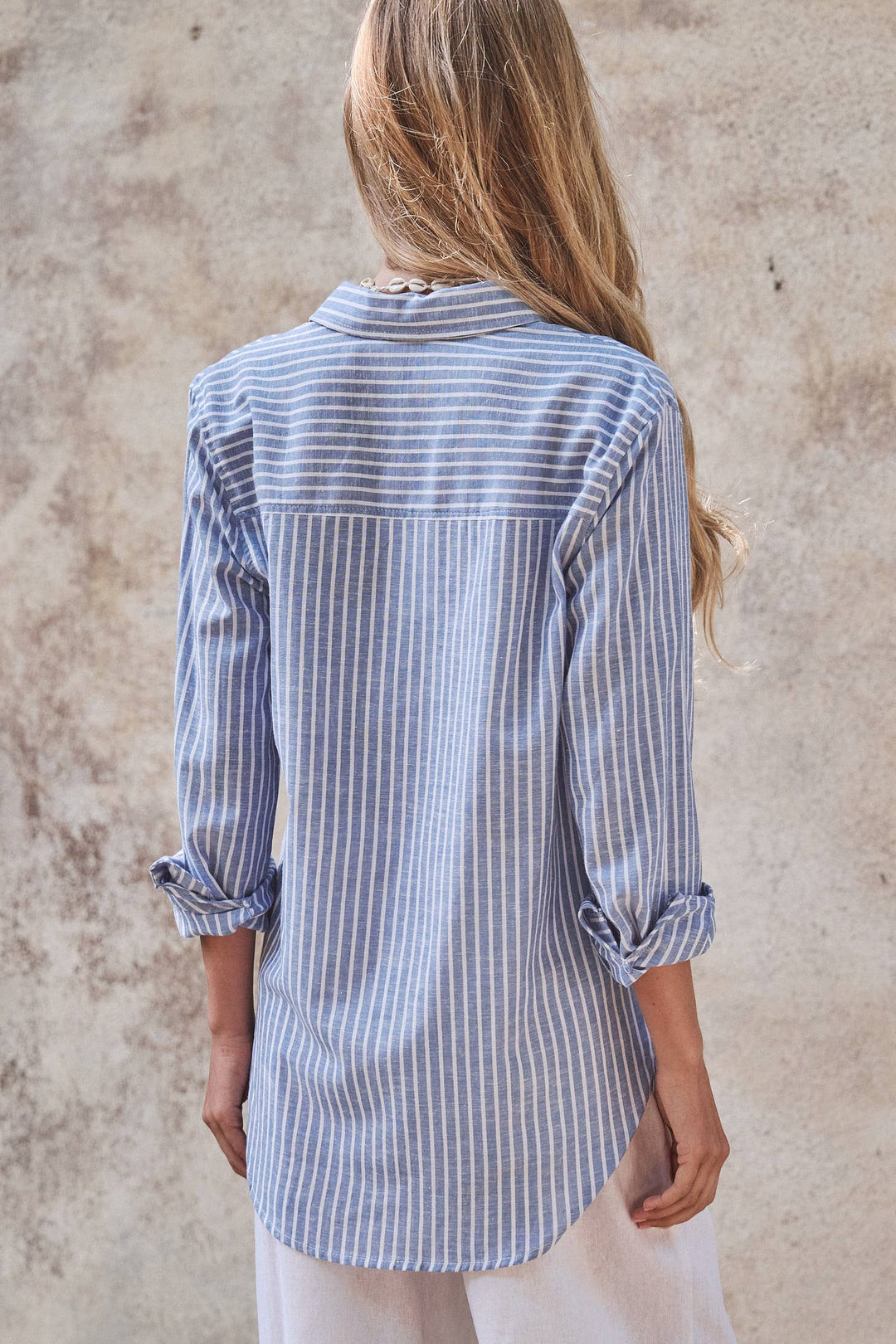 Coastal Striped Linen-Blend Shirt