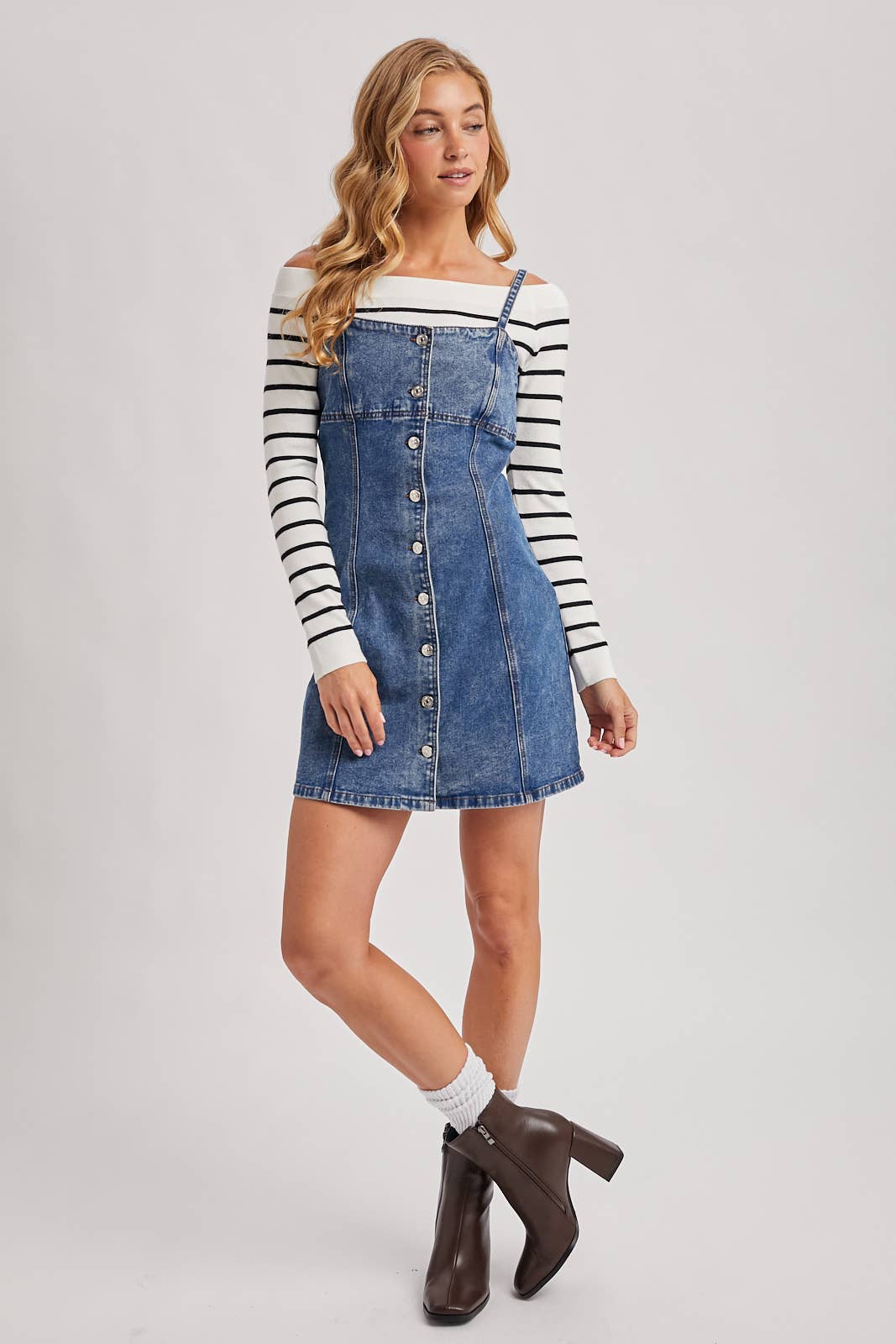 Trina Denim Buttondown Mini Dress