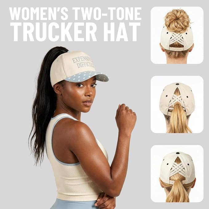 Polka Dot Expensive & Difficult Ponytail Hat