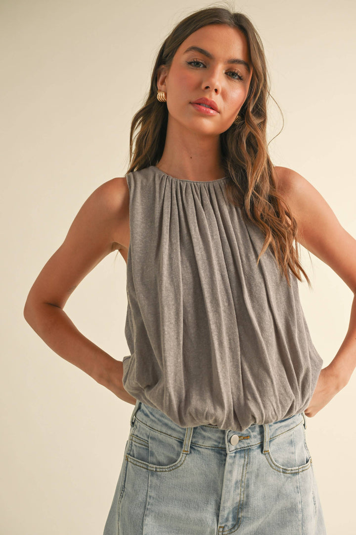 Langley Pleated Bubble Top