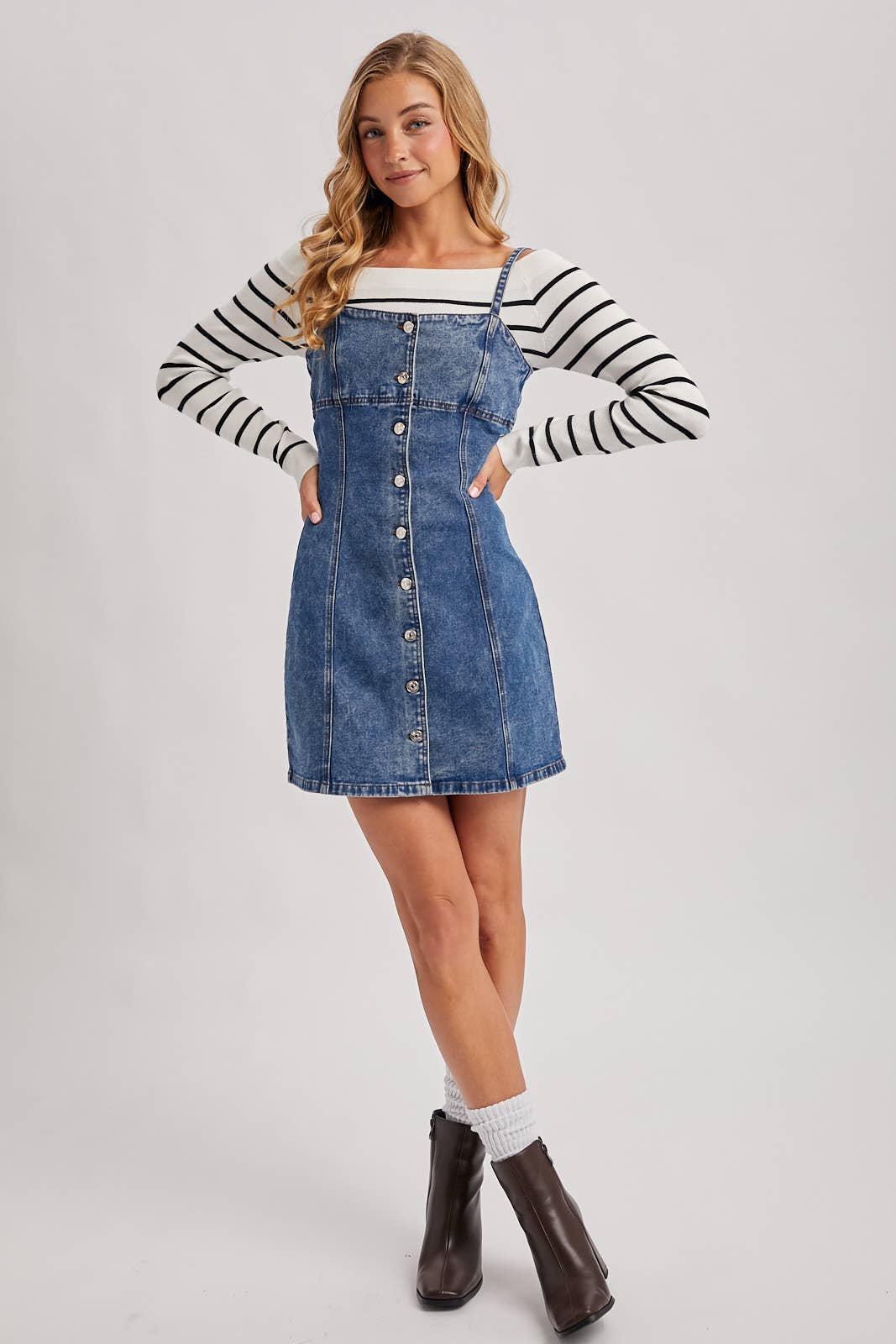 Trina Denim Buttondown Mini Dress