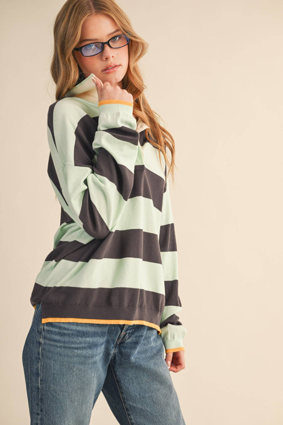 Monica Striped Rugby Sweater