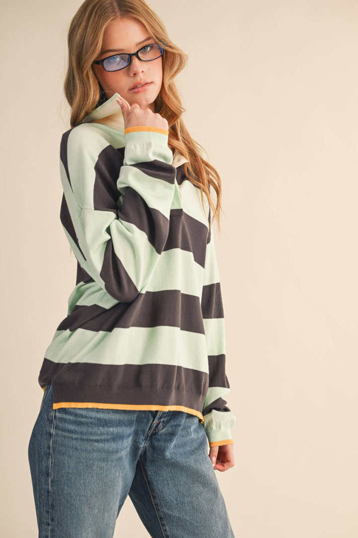 Monica Striped Rugby Sweater