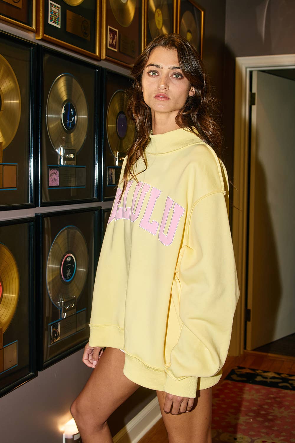 Delulu Embroidered Mockneck Sweatshirt