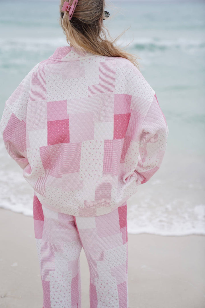 Quilted Margo Patchwork Mockneck Sweatshirt