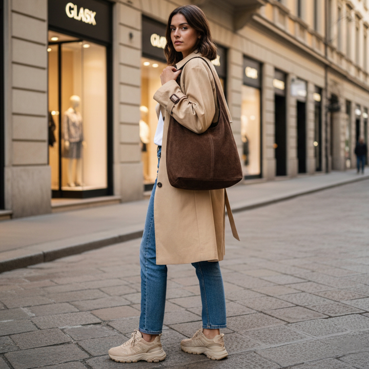 Violate Italian Genuine Suede Hobo