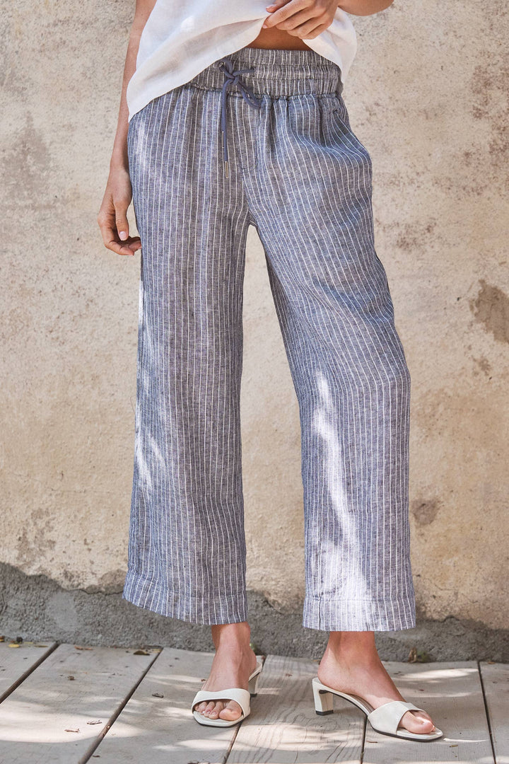 Superior Linen Wide-Leg Drawstring Pants