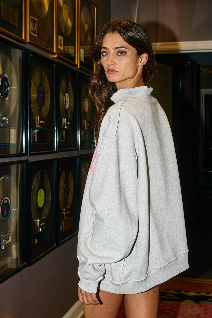 Pilates & Yoga Reversible Mockneck Sweatshirt - Pink