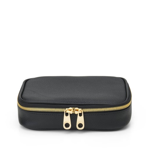 Isabella Leather Jewelry Case - Black