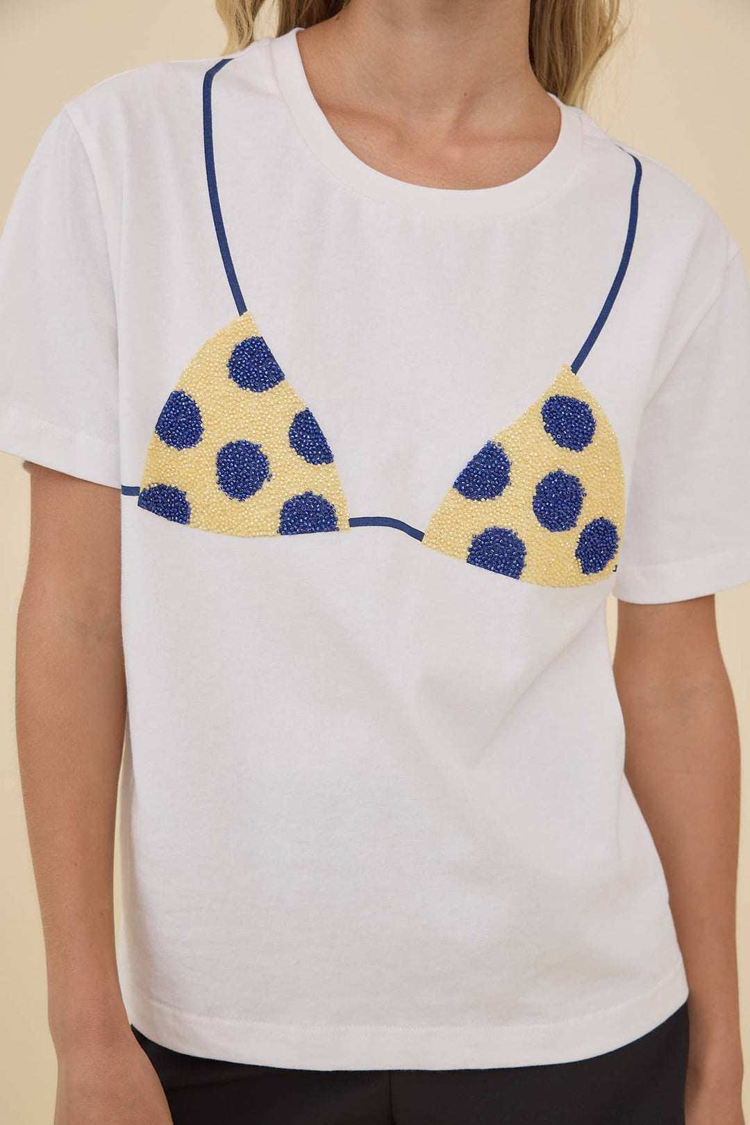 Caviar Bead Polka Dot Bikini Tee