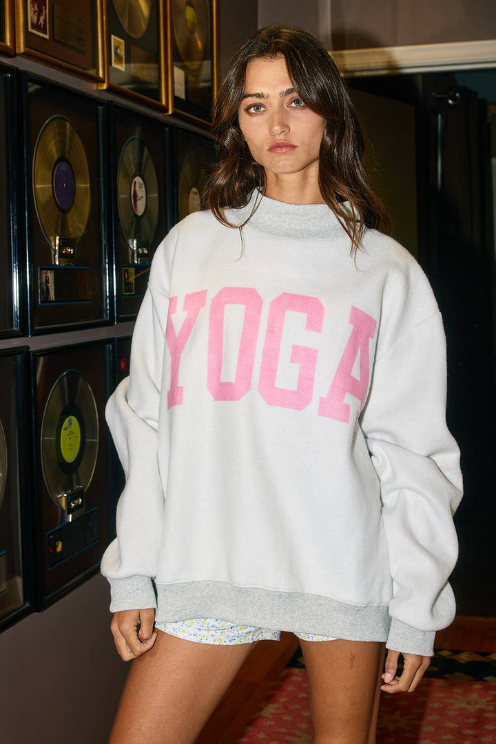 Pilates & Yoga Reversible Mockneck Sweatshirt - Pink