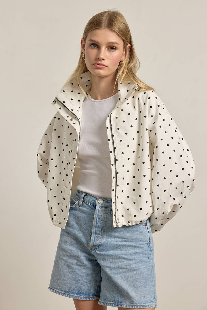 Blane Polka Dot High Neck Jacket
