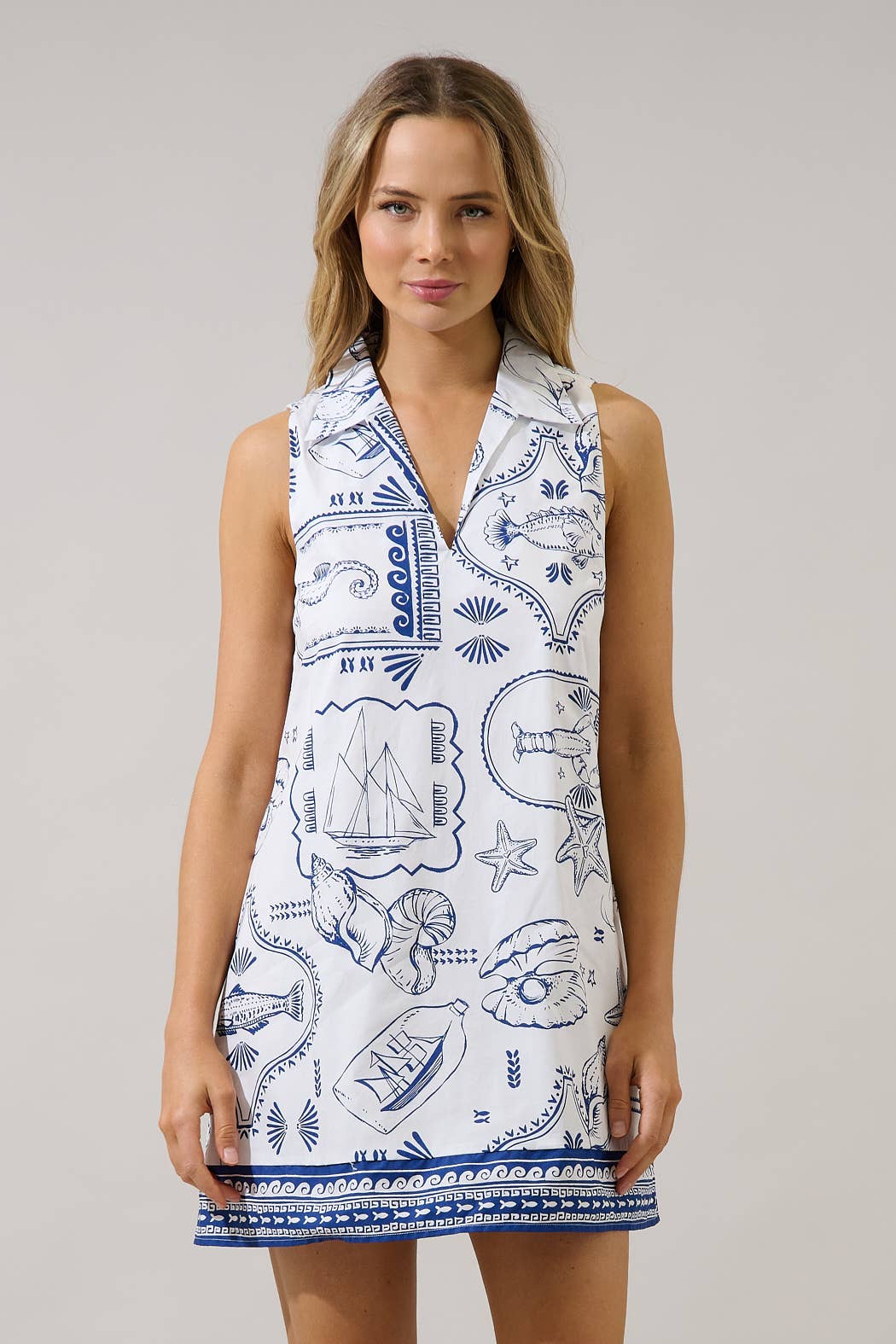 Seaside Collared Shift Dress