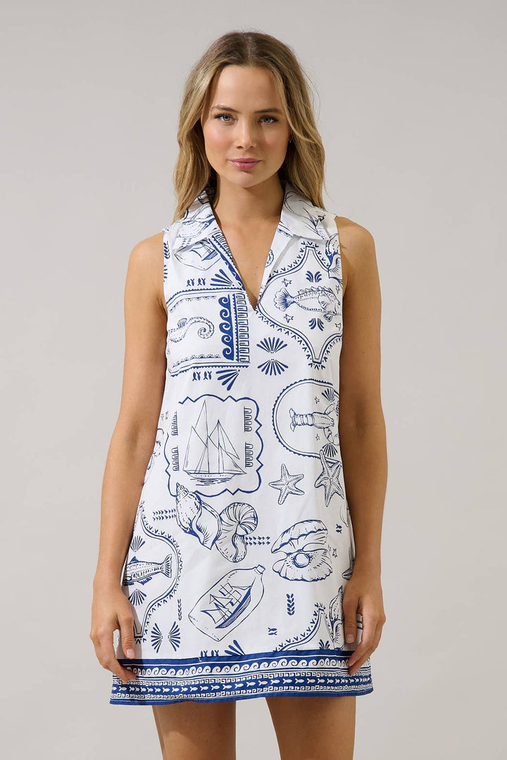 Seaside Collared Shift Dress