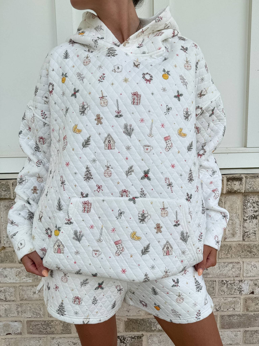 A Cottage Christmas Quilted Hoodie